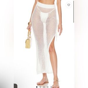 Beach Riot Deborah Skirt Beach Swim cover up  in White S